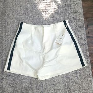Cream with black strip shorts
